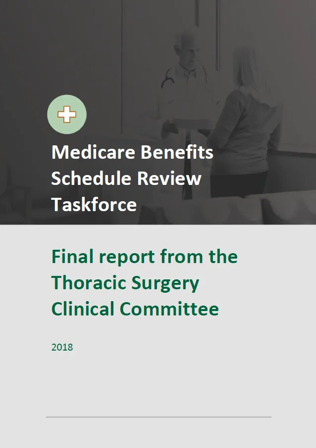Cover image of final clinical committee report for Thoracic Surgery