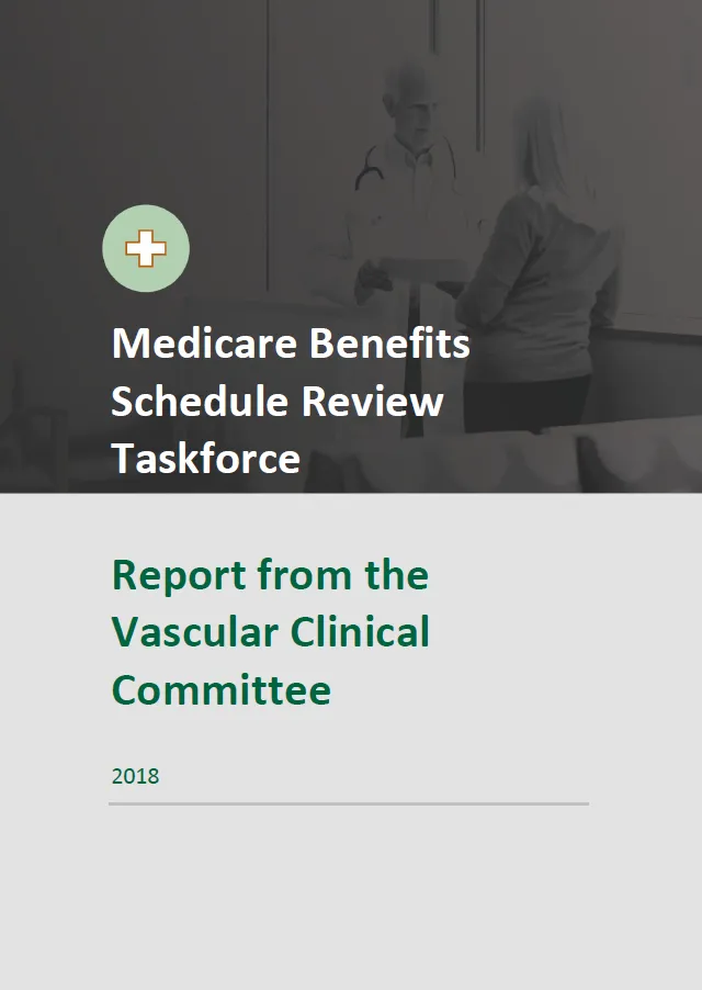 Cover image of final clinical committee report for Vascular Services