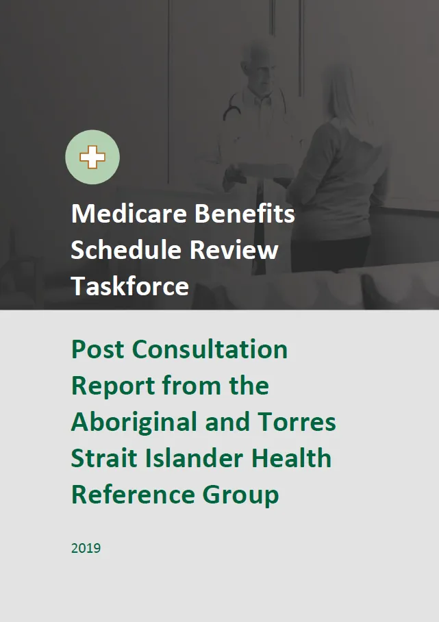 Cover image of final clinical committee report for Aboriginal and Torres Strait Islander Health Reference Group