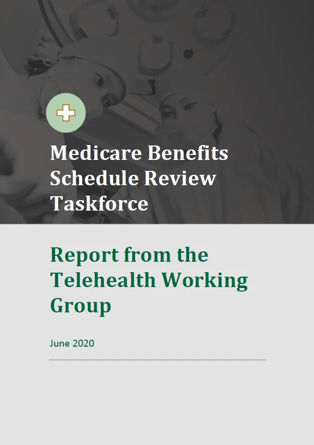 Cover image of final clinical committee report for Telehealth Working Group