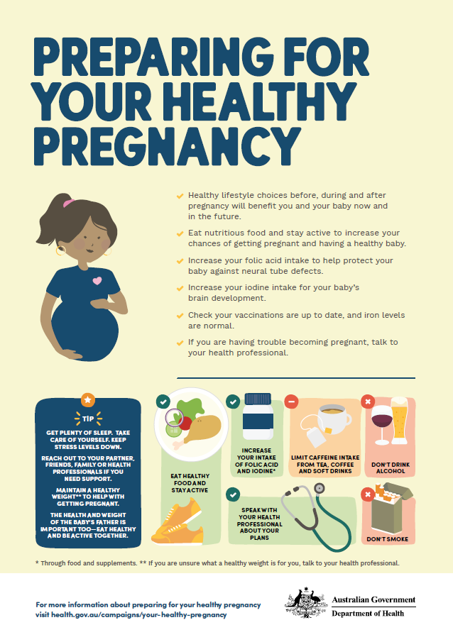 Preparing for your healthy pregnancy fact sheet
