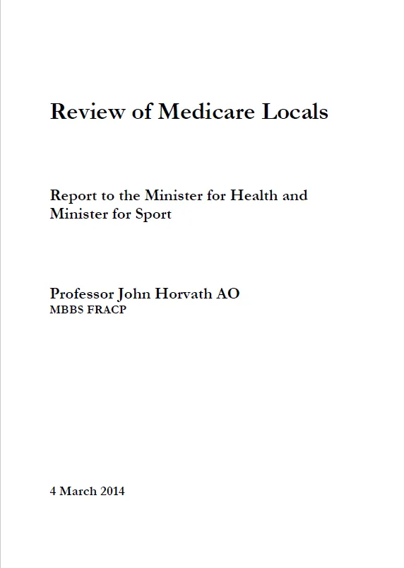 Cover image for Review of Medicare Locals