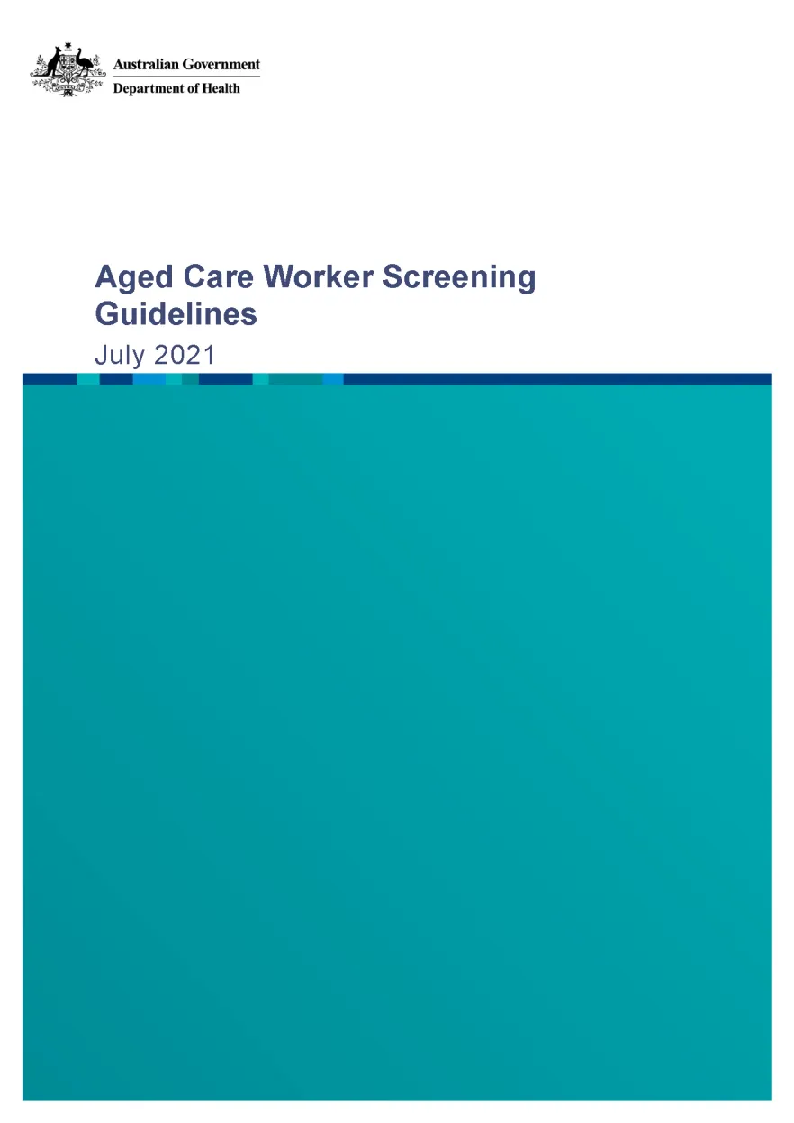 Aged Care Worker Screening Guidelines