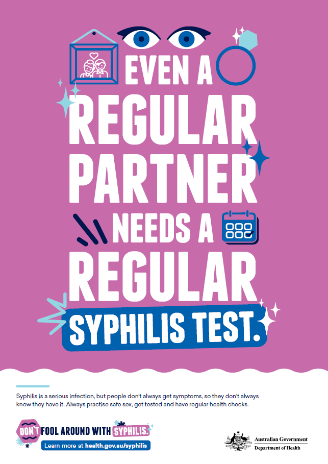 Even a regular partner needs a regular syphilis test poster