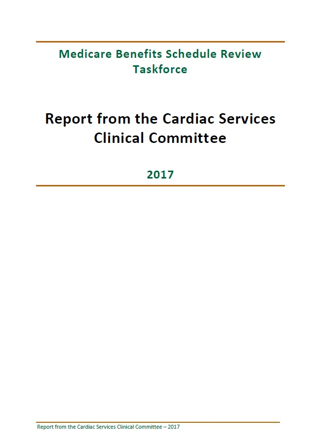 Cover image of final clinical committee report for Cardiac Services