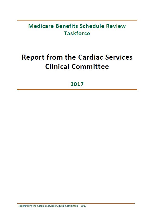 Cover image of final clinical committee report for Cardiac Services