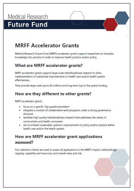 MRFF Accelerator Grants