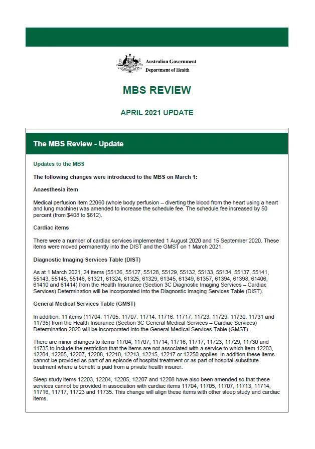 Cover image of April 2021 update – MBS Review. 