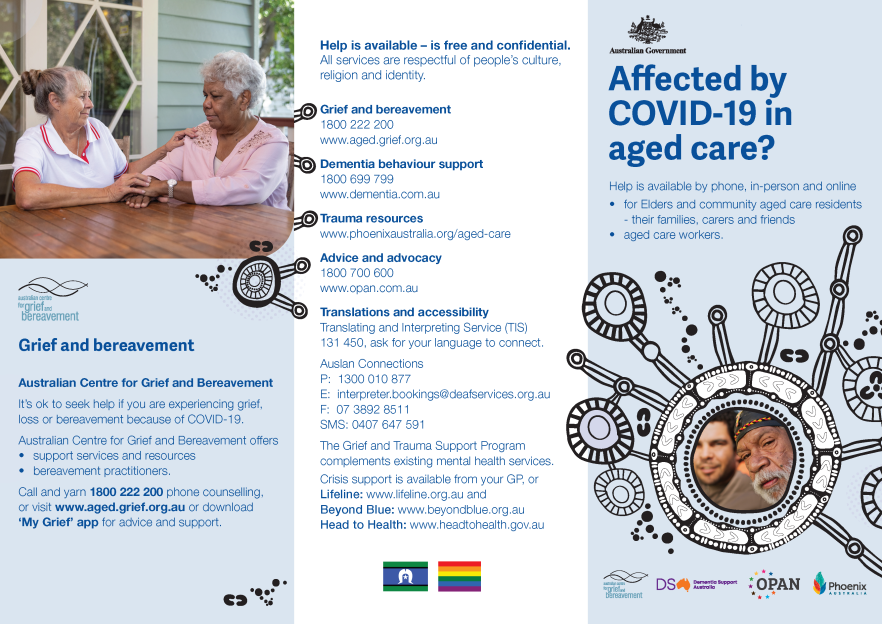 Coronavirus (COVID-19) – Grief and Trauma Support Services for Aboriginal and Torres Strait Islander peoples – Brochure