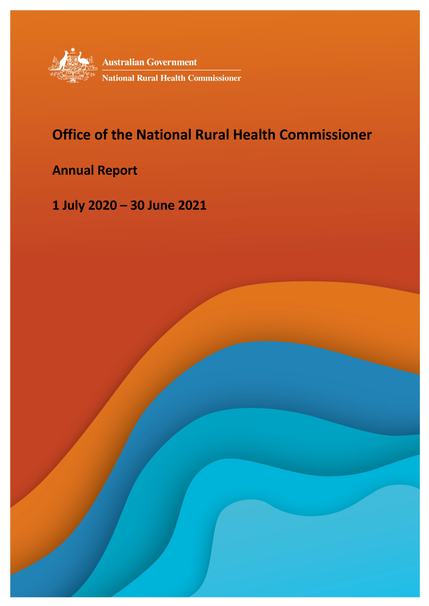Cover page Office of the National Rural Health Commissioner Annual Report 2020-21