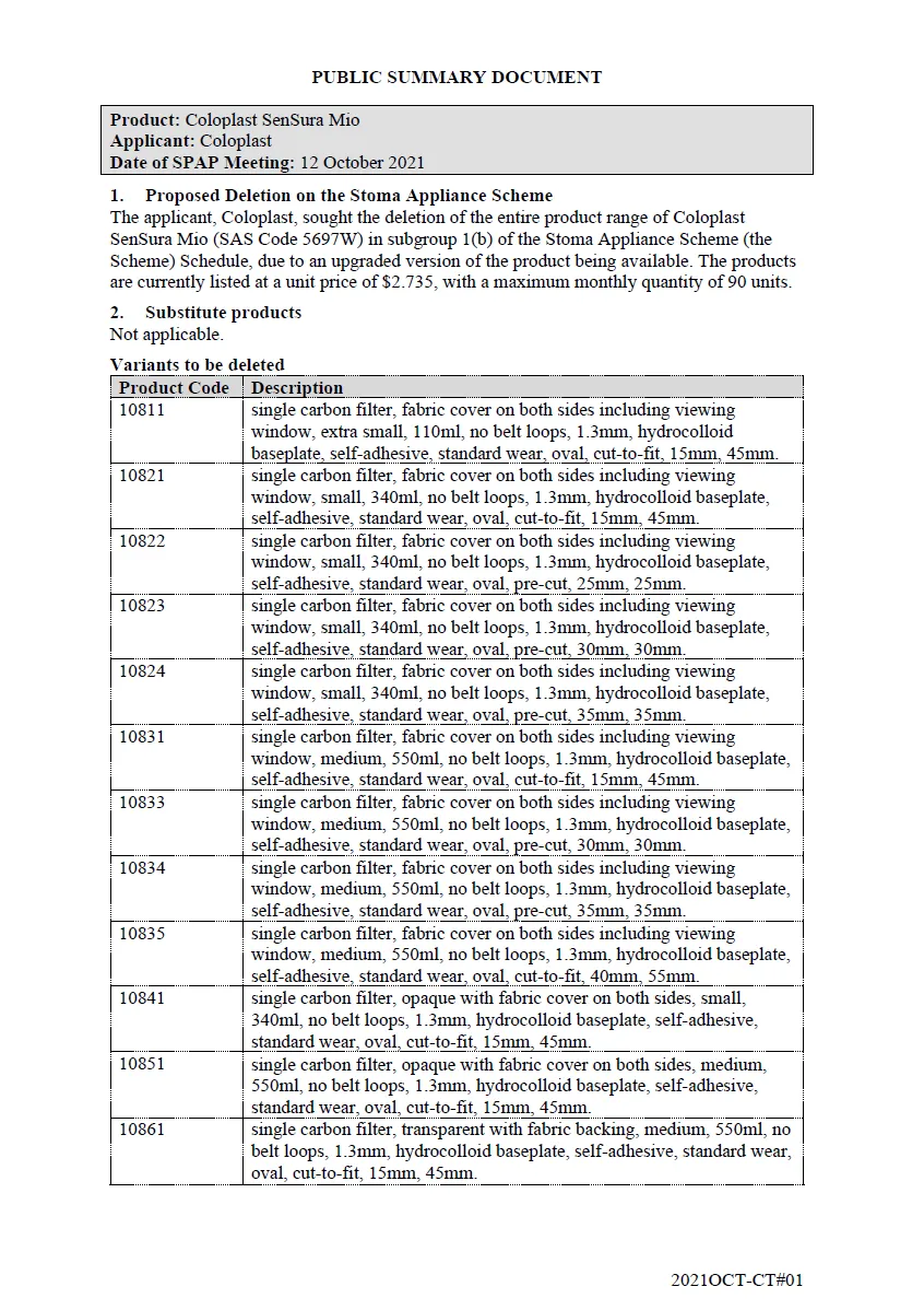 Public Summary Document - ConvaTec Sur-Fit Plus