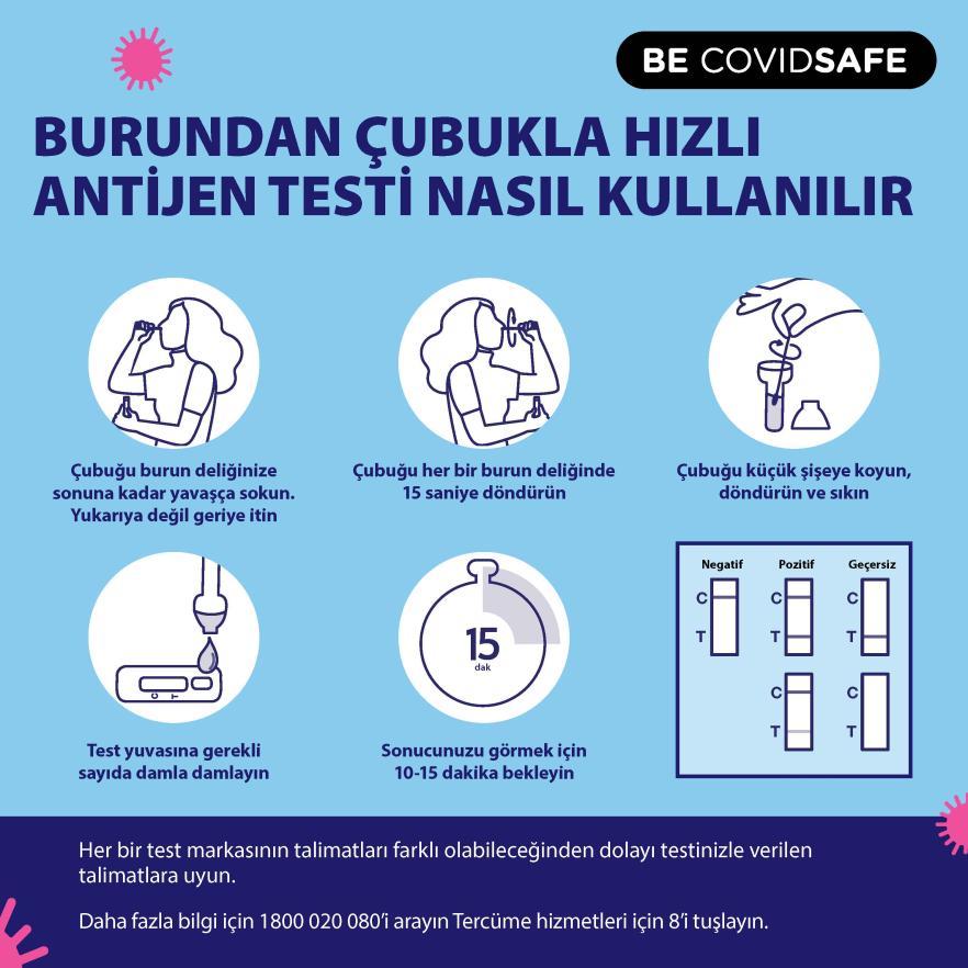 Coronavirus (COVID-19) – Social – BURUNDAN ÇUBUKLA HIZLI ANTİJEN TESTİ NASIL KULLANILIR (Nasal swab RAT)