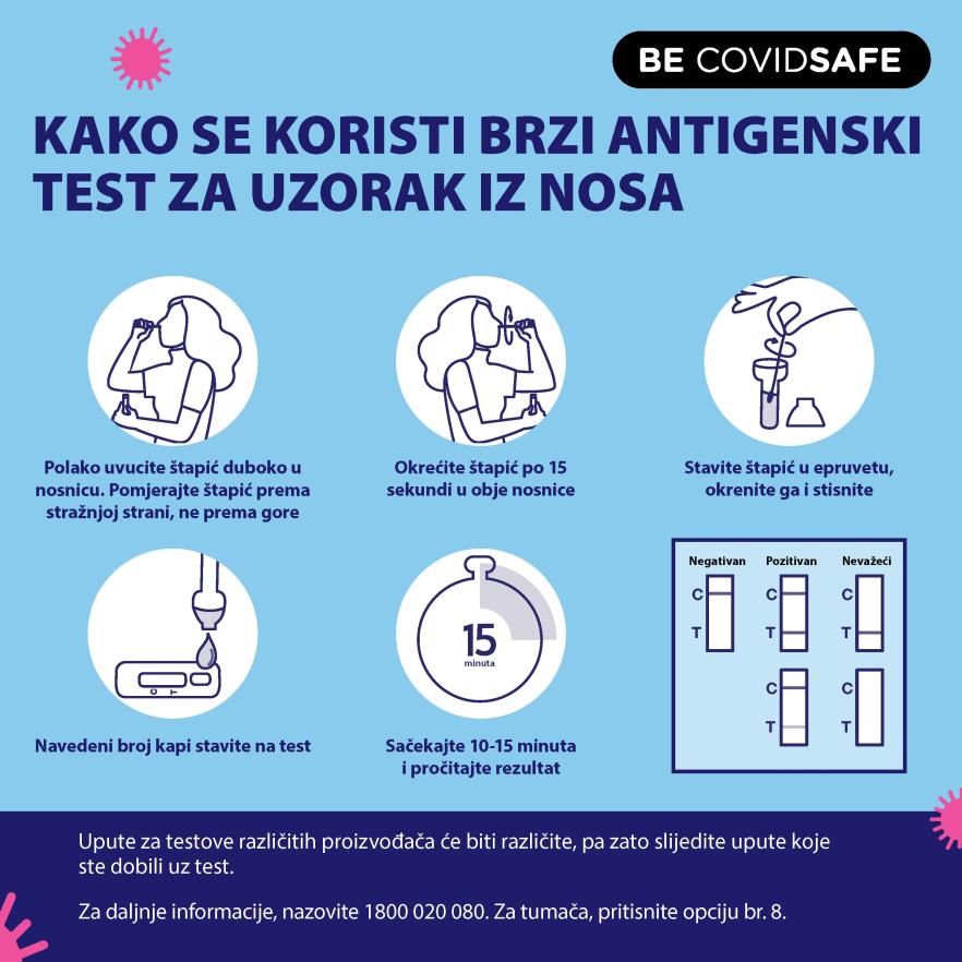 Coronavirus (COVID-19) – Social – KAKO SE KORISTI BRZI ANTIGENSKI TEST ZA UZORAK IZ NOSA (Nasal swab RAT)