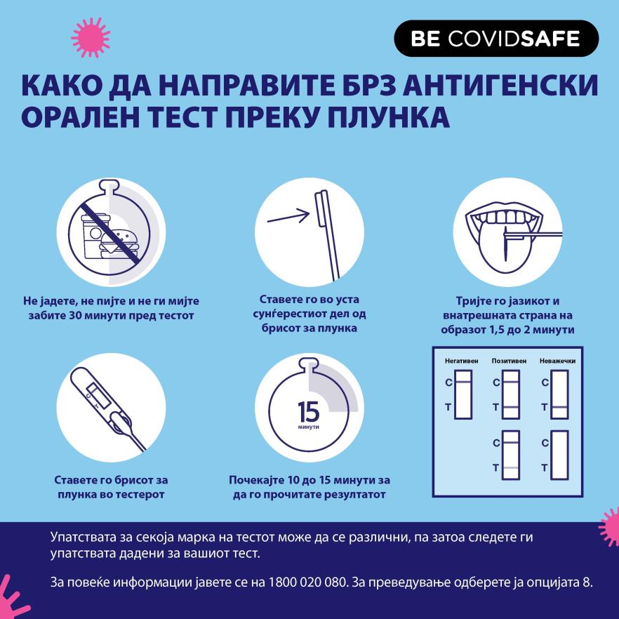 Coronavirus (COVID-19) – Social – КАКО ДА НАПРАВИТЕ БРЗ АНТИГЕНСКИ ОРАЛЕН ТЕСТ ПРЕКУ ПЛУНКА (Rapid antigen oral saliva test)