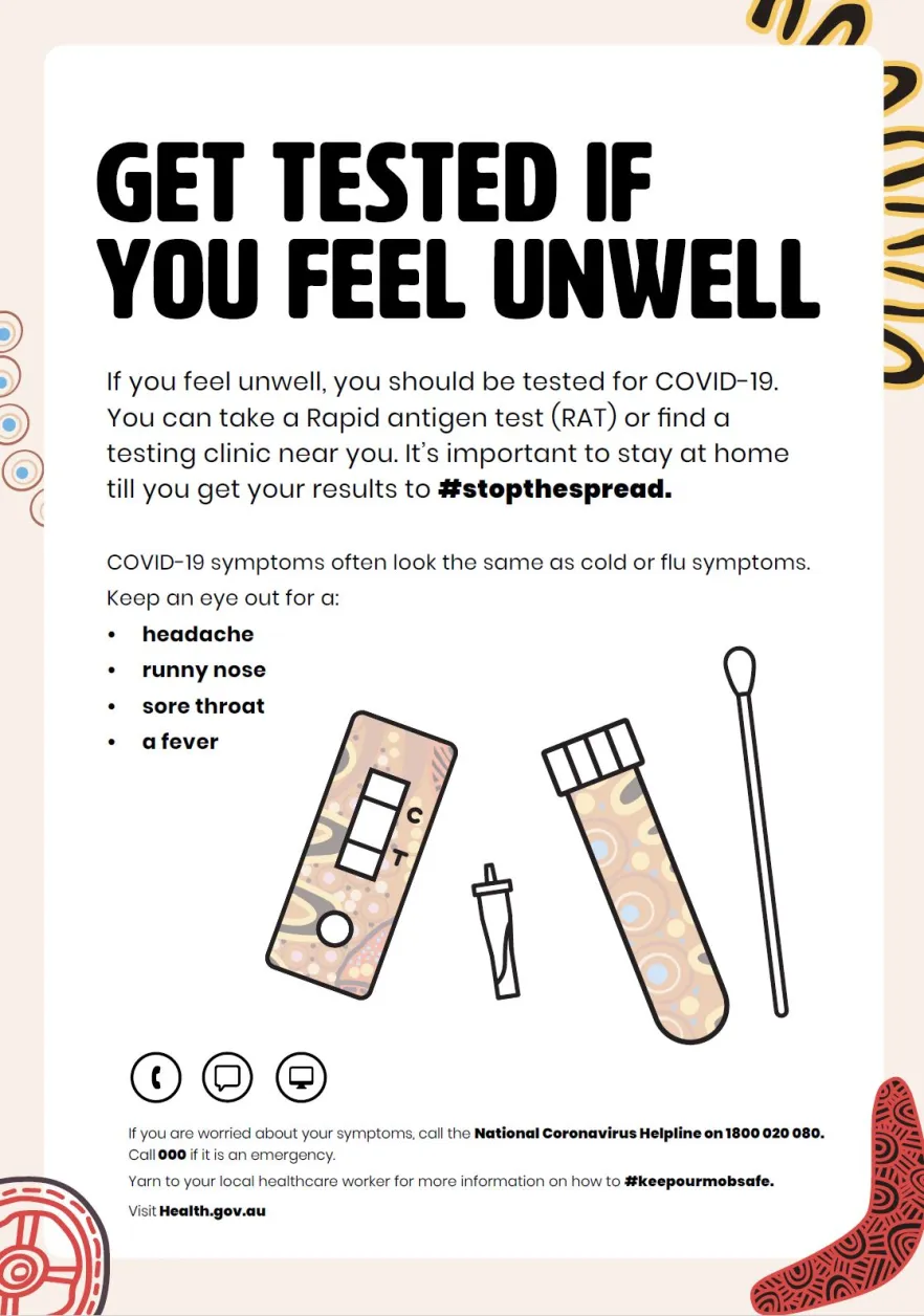 Print resource – Get tested if you're unwell