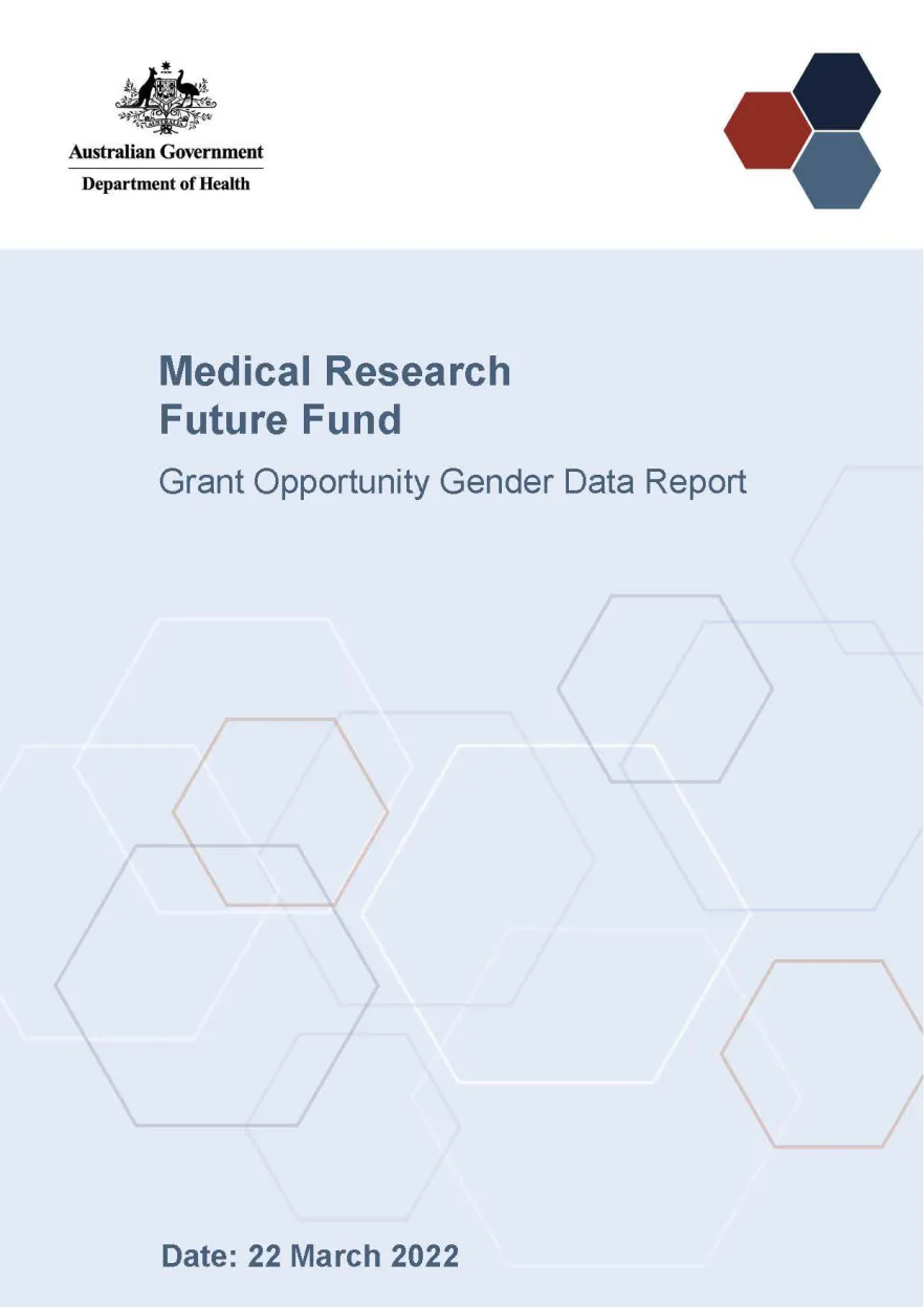 Medical Research Future Fund grant opportunity gender data report – 22 March 2022