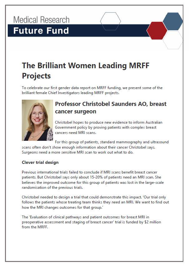 The brilliant women leading MRFF projects
