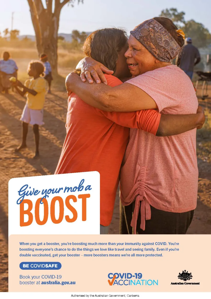 COVID-19 vaccination – Print ad – Boost (Aboriginal and Torres Strait Islander people)