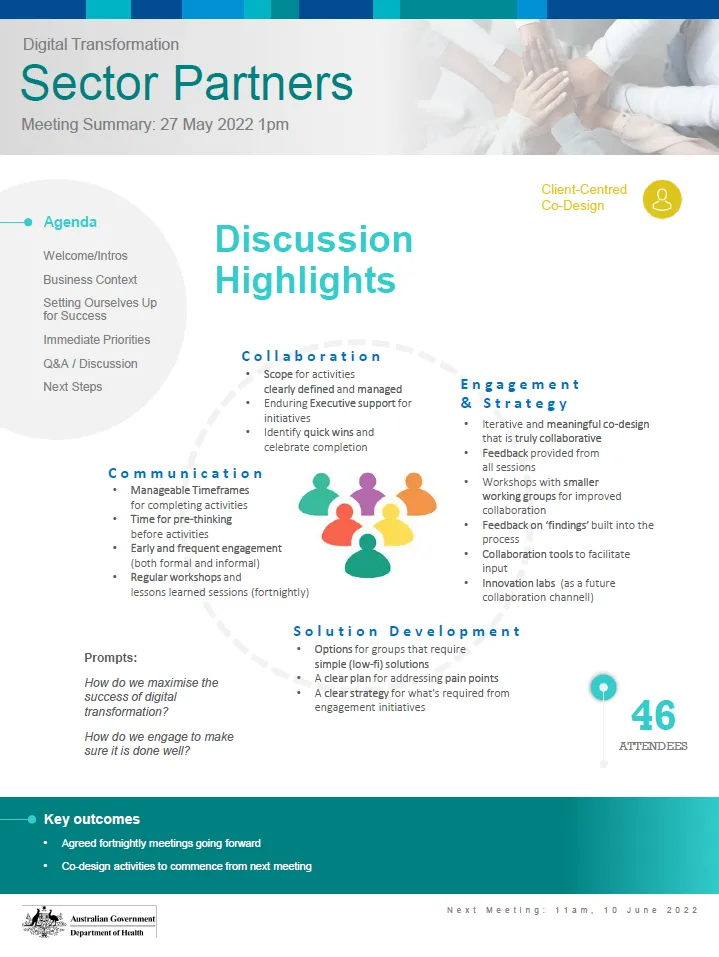 Digital Transformation Sector Partners meeting summary 27 May 2022