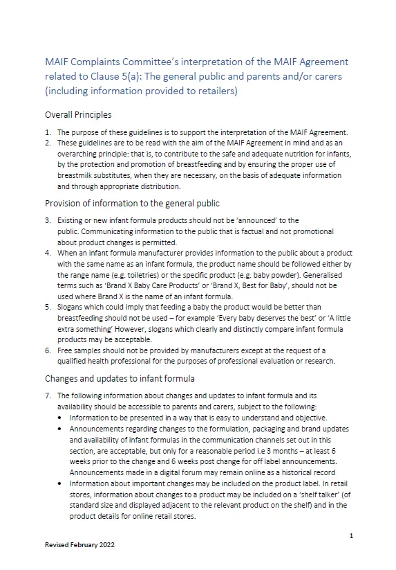 Cover image for MAIF Complaint Committee’s interpretation of Clause 5