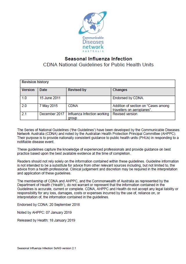 Influenza infection (flu) – CDNA National Guidelines for Public Health Units