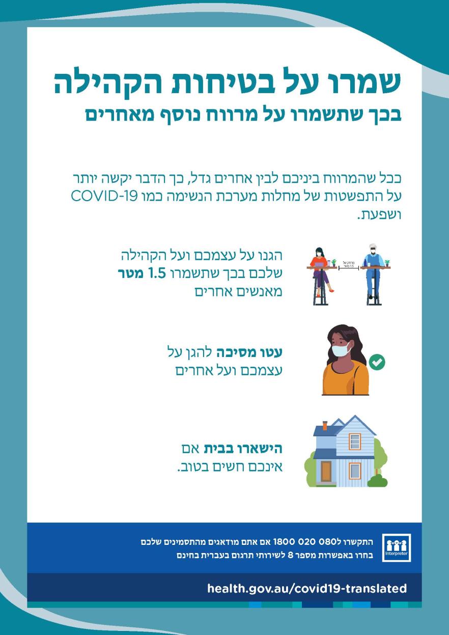 שמרו על בטיחות הקהילה שלכם על ידי כך שתשמרו על מרווח נוסף מאחרים