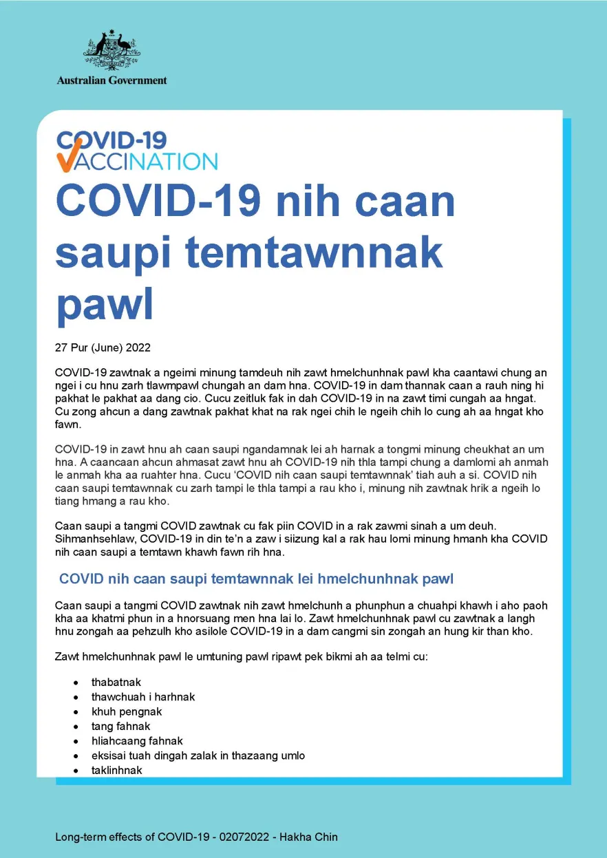 COVID-19 nih caan saupi temtawnnak pawl