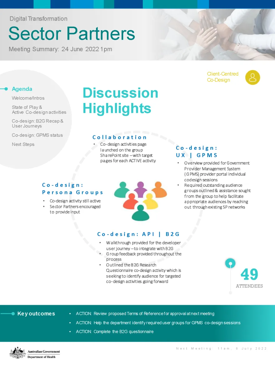 Digital Transformation Sector Partners meeting summary – 24 June 2022