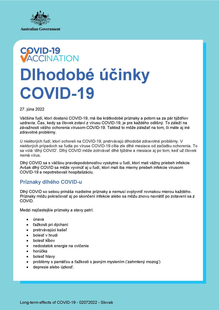 Dlhodobé účinky COVID-19