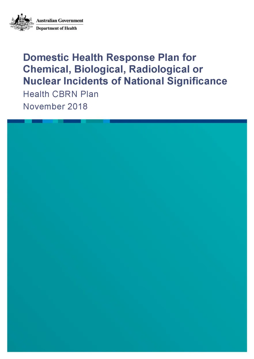 Domestic Health Response Plan for Chemical, Biological, Radiological or Nuclear Incidents of National Significance (CBRN Plan)