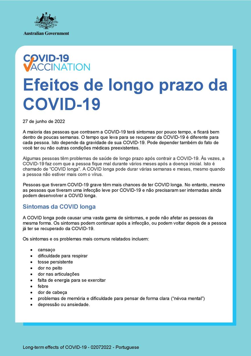 Efeitos de longo prazo da COVID-19