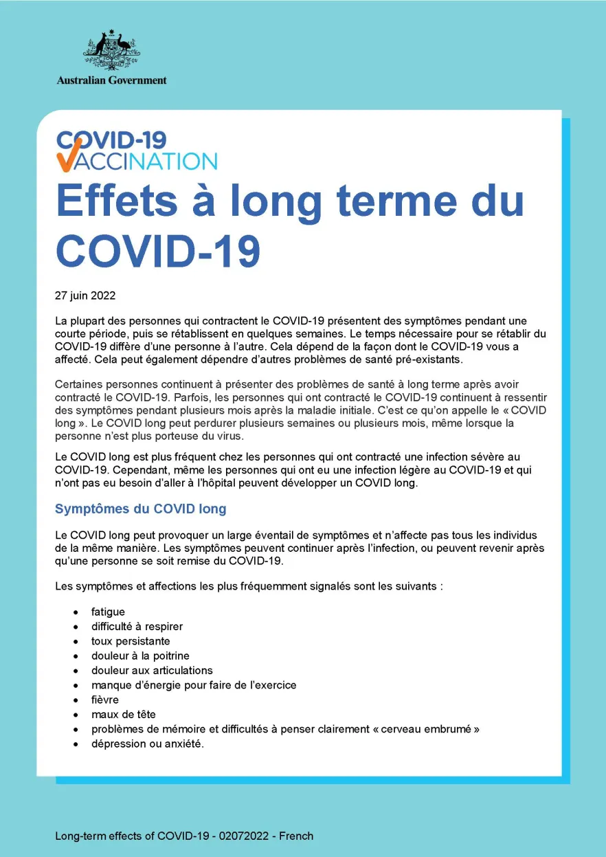 Effets à long terme du COVID-19