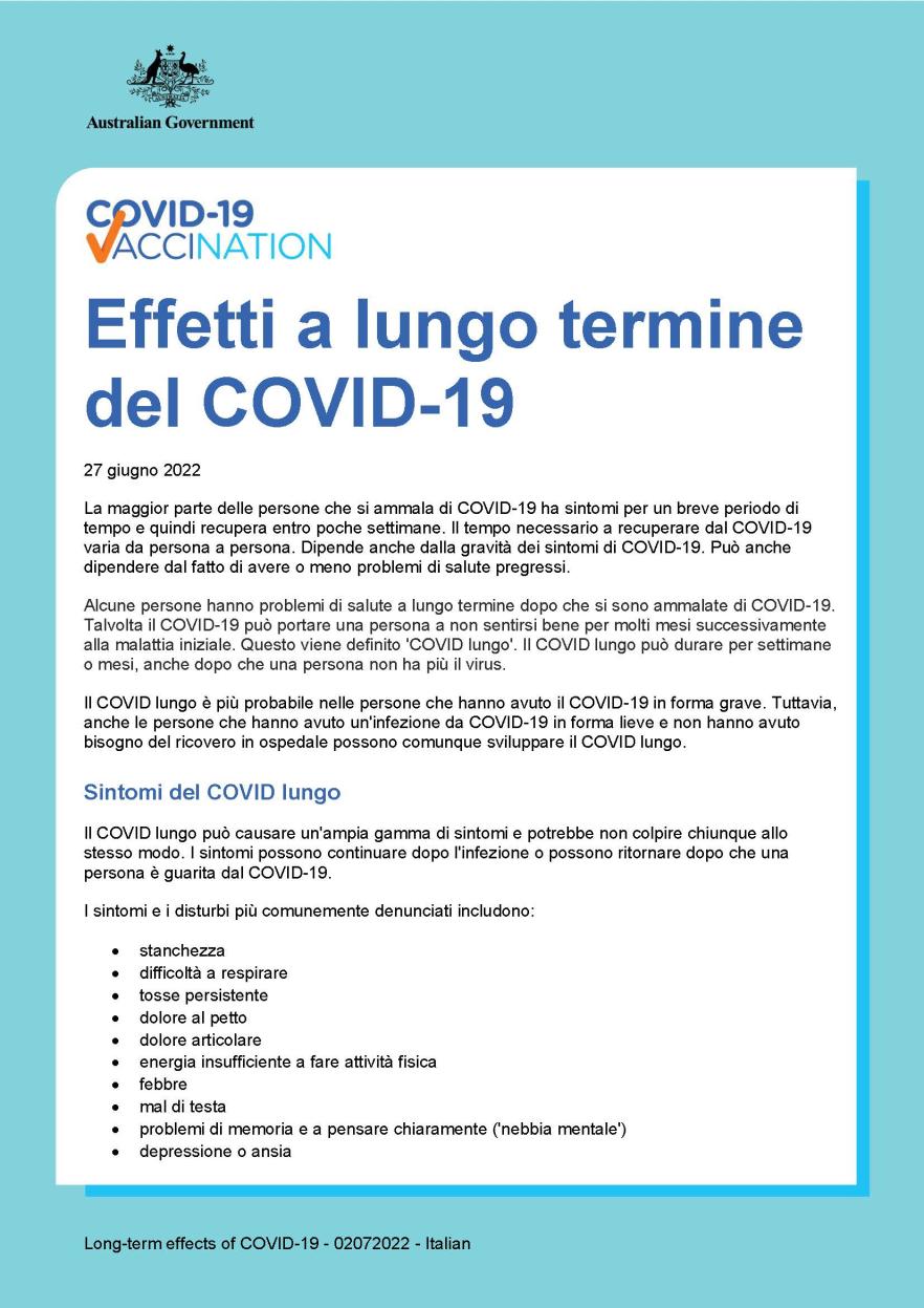 Effetti a lungo termine del COVID-19