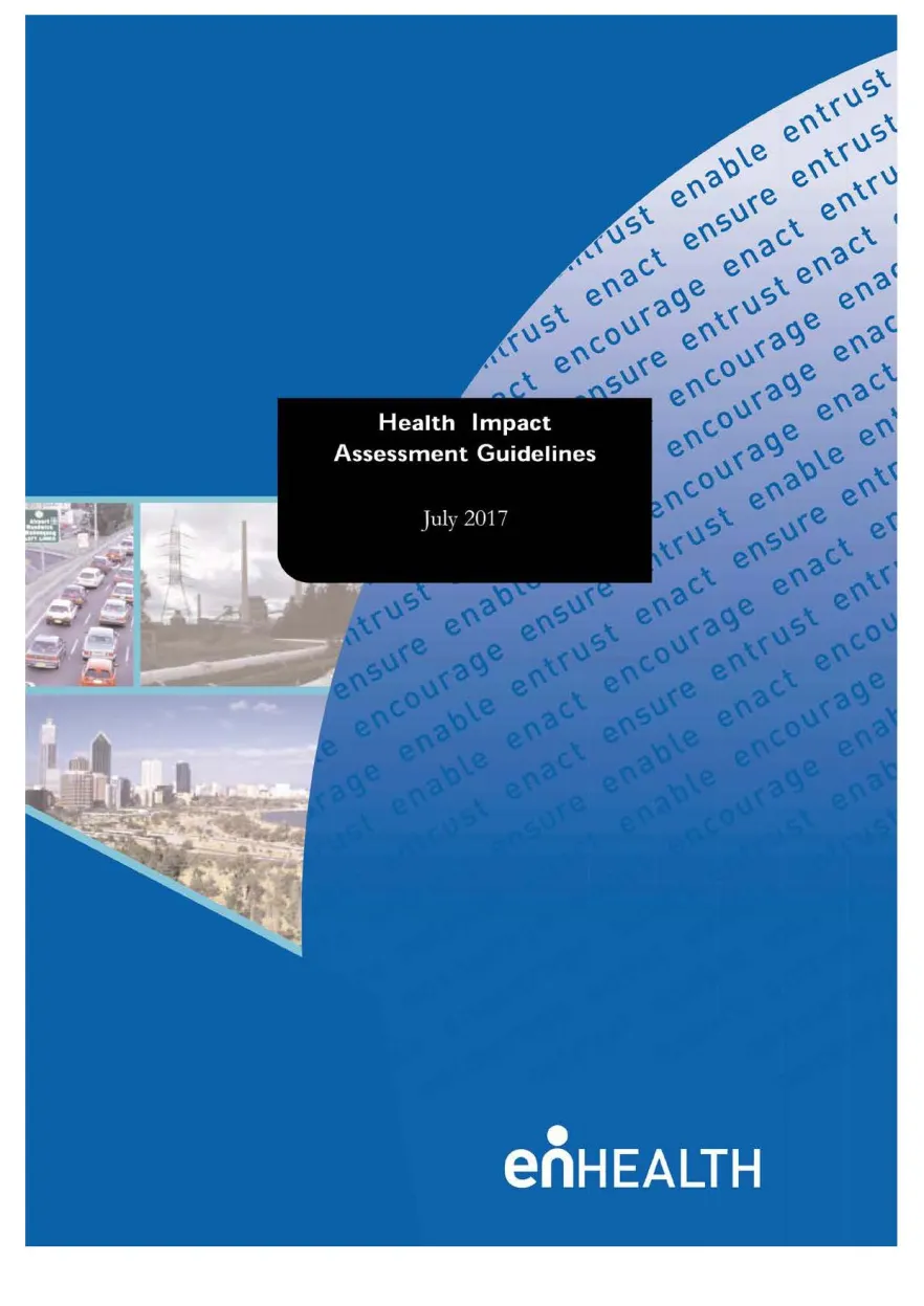 Cover image for enHealth guidance – Health impact assessment guidelines