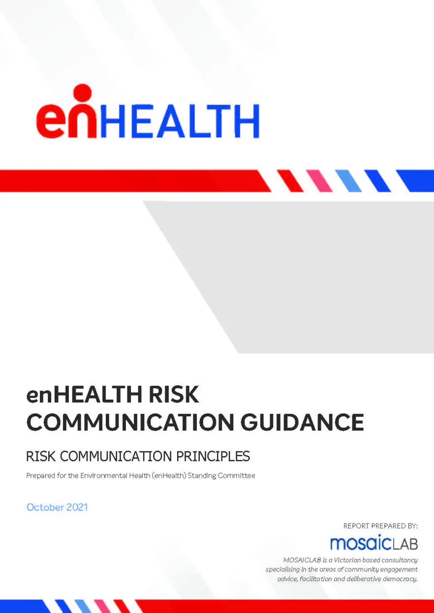 Cover image for enHealth guidance – Risk communication principles
