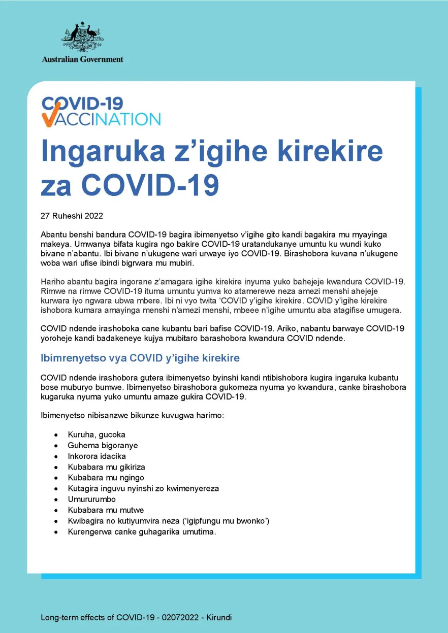 Ingaruka z’igihe kirekire za COVID-19