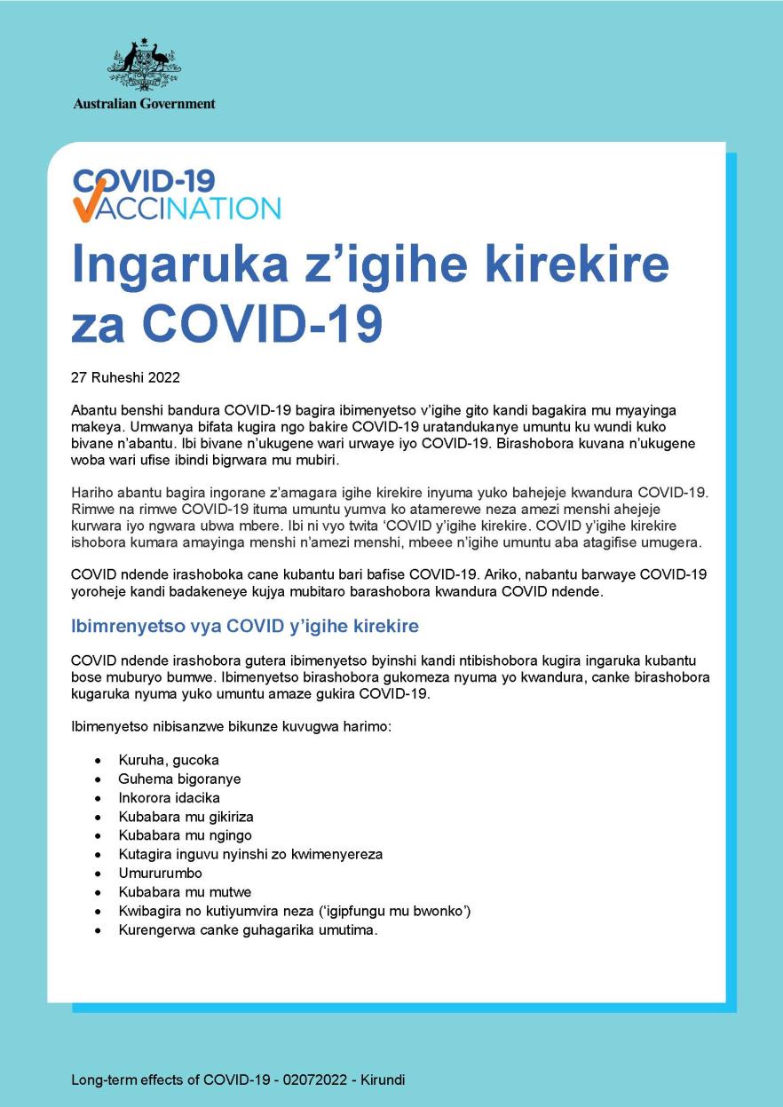 Ingaruka z’igihe kirekire za COVID-19