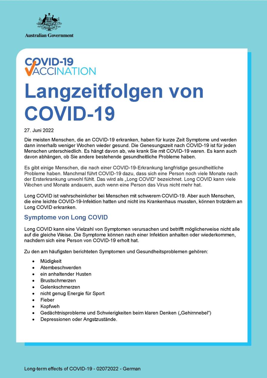 Langzeitfolgen von COVID-19