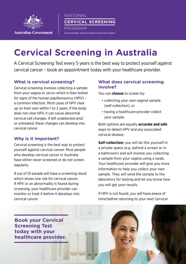 National Cervical Screening Program – Self-collection and the Cervical Screening Test