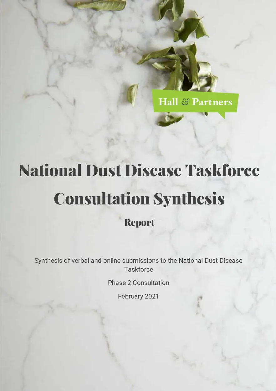 Cover image for National Dust Disease Taskforce – Consultation synthesis