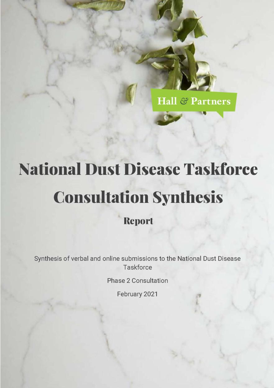 Cover image for National Dust Disease Taskforce – Consultation synthesis