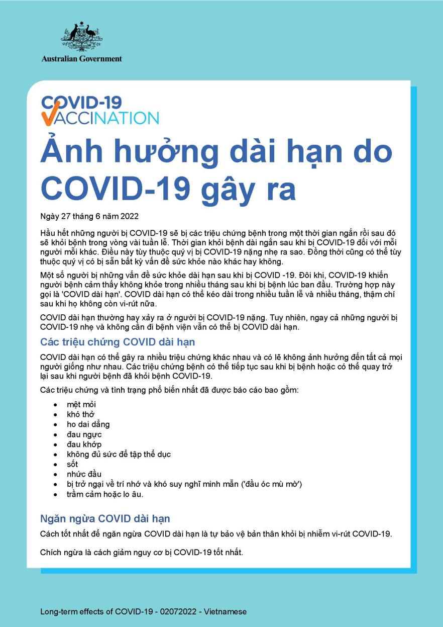 Ảnh hưởng dài hạn do COVID-19 gây ra