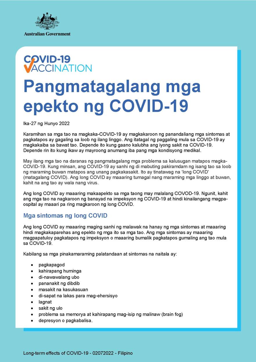 Pangmatagalang mga epekto ng COVID-19