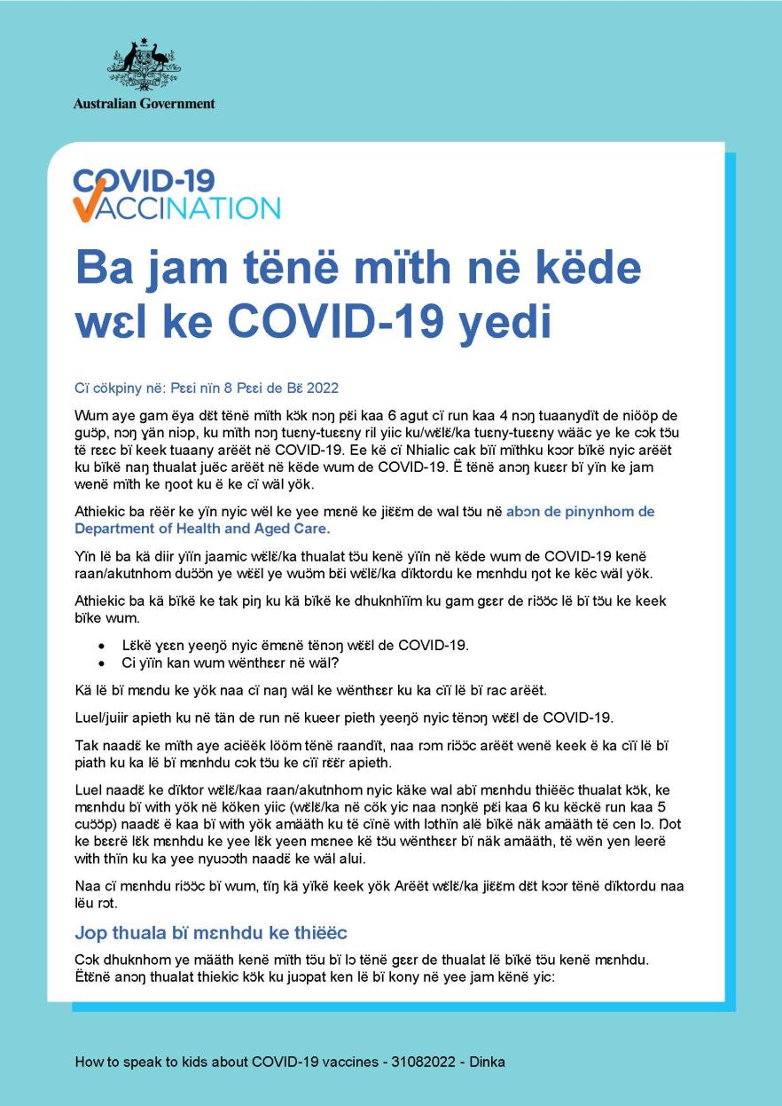 Ba jam tënë mïth në këde wɛl ke COVID-19 yedi