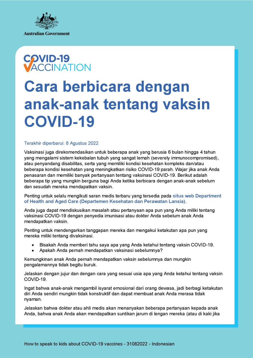 Cara berbicara dengan anak-anak tentang vaksin COVID-19