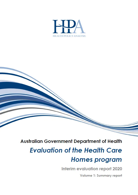 Cover image for Evaluation of the Health Care Homes program – Interim evaluation report 2020