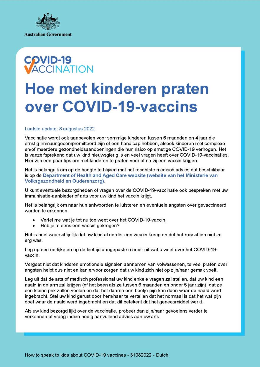 Hoe met kinderen praten over COVID-19-vaccins