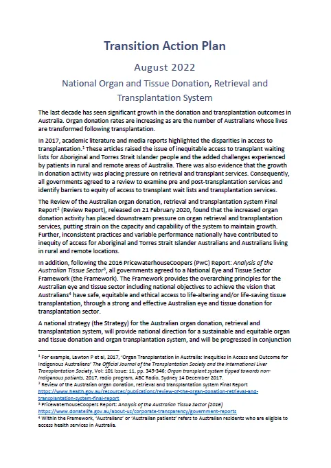 Transition Action Plan