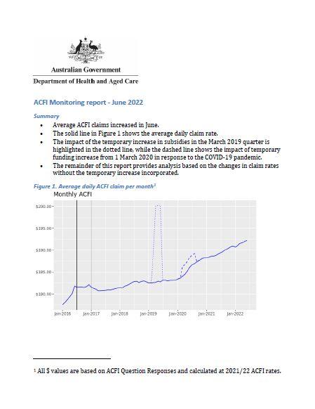 ACFI Monitoring report – June 2022