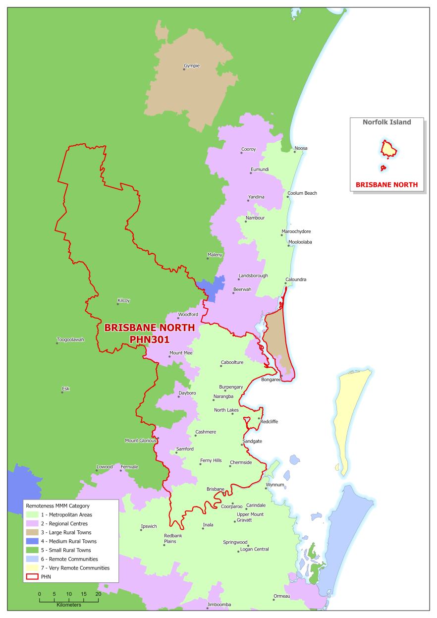 Brisbane North PHN MMM remoteness area